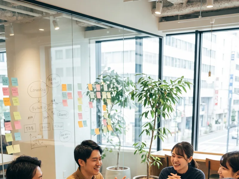 起業家精神を持つメンバー同士が議論している様子